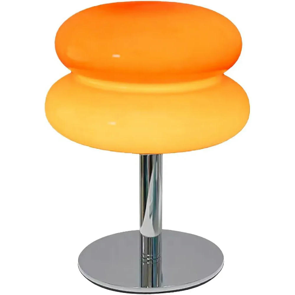 Lámpara de mesa Vintage de cristal, iluminación decorativa de diseño retro, luz cálida para dormitorio y sala de estar, base de hierro, incluye bombilla G9 (Color Naranja)