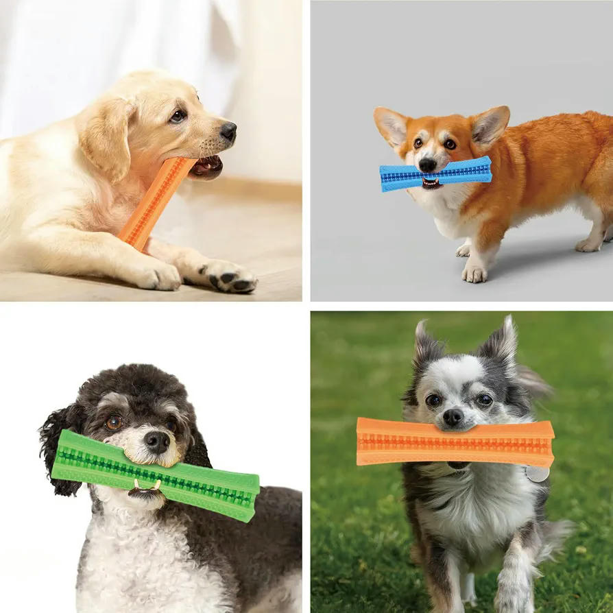 Juego de 3 Juguetes para Perros Masticables Interactivos en Tres Colores, para morder (Multicolor)