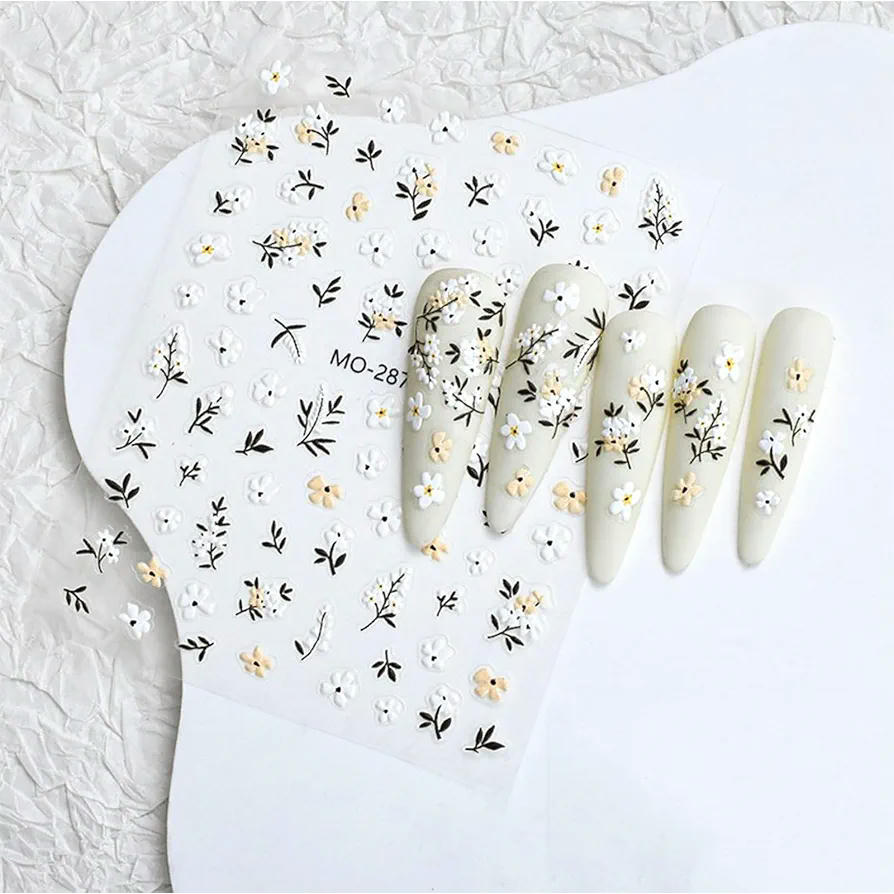Pegatinas para Uñas 3D, Calcomanías Decorativas Autoadhesivas, Diseño Ideal para DIY, Accesorios de Manicura, Compatible con Uñas Naturales y Acrílicas