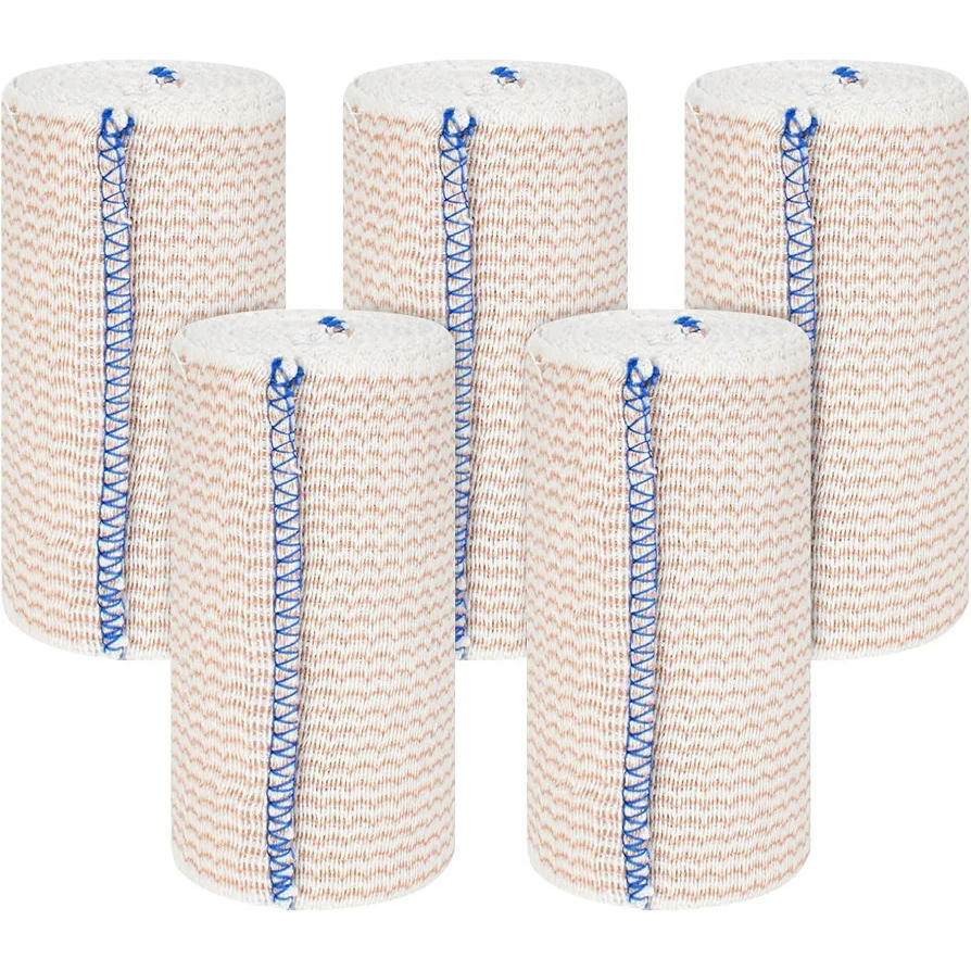 5 vendajes de compresión elásticos reutilizables de 10 cm x 4,5 m para soporte y prevención de lesiones