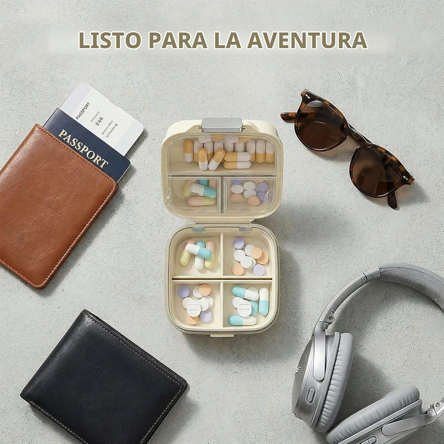 Organizador de Pastillas Diario de 7 Compartimentos Compacto y Portátil para Viajes