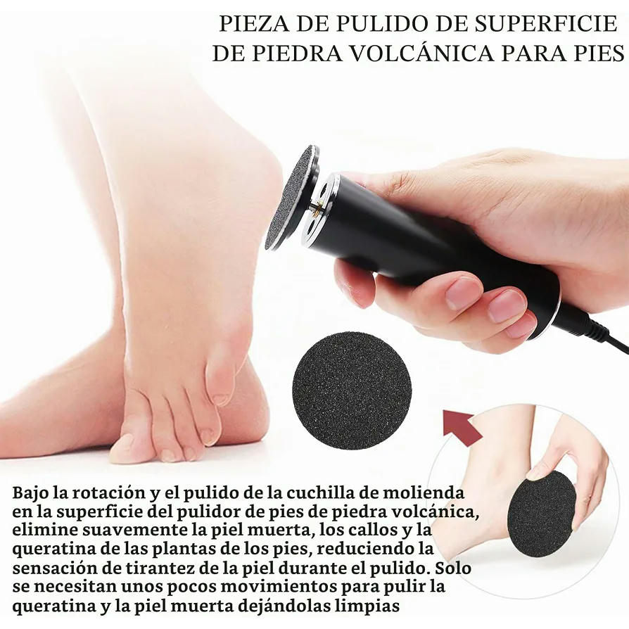 Juego de 60 Lijas para Removedor de Callos Eléctrico - 30 Lijas Ásperas y 30 Lijas Lisas para el Cuidado de Pies (Negro)