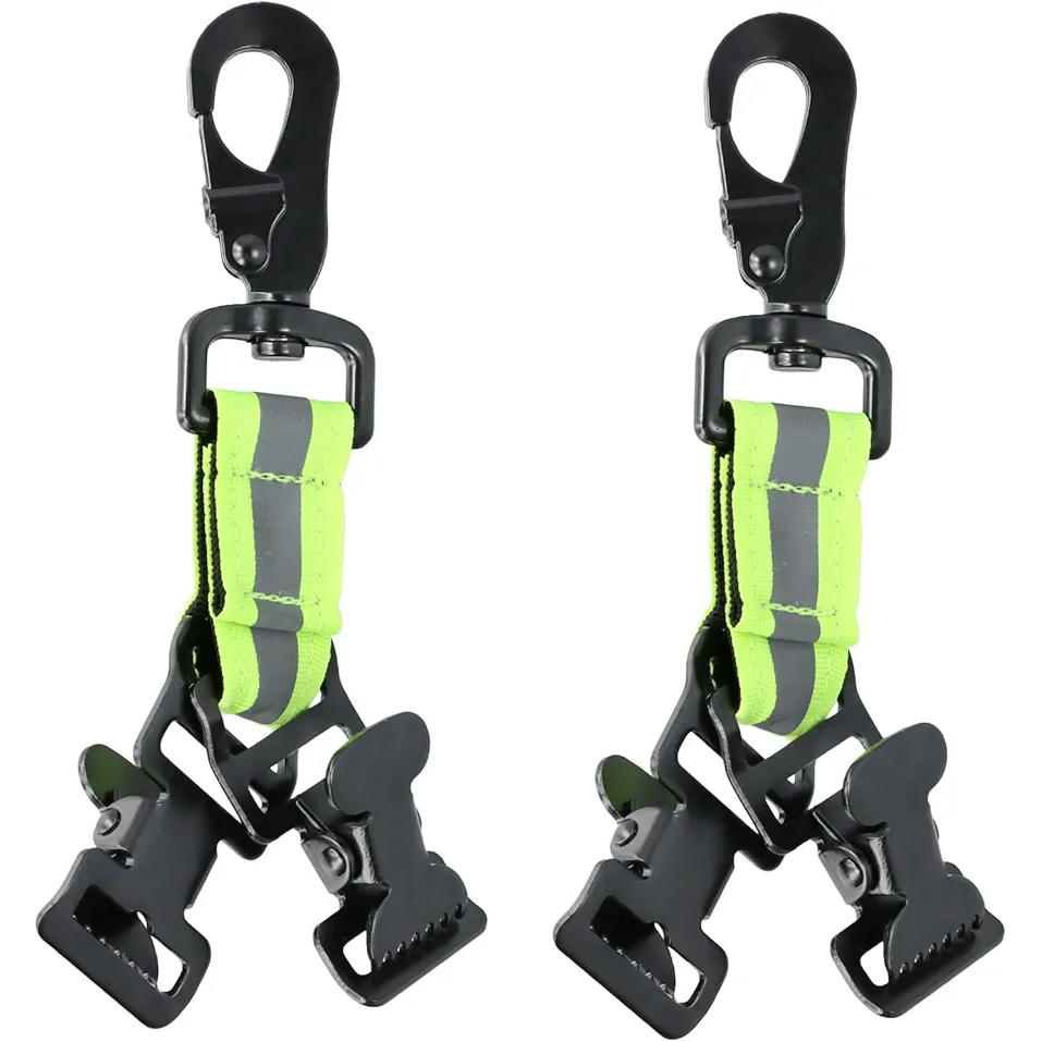 2 Piezas Clips para Guantes, Pinza de Seguridad Guante ​con Mosquetón Clip, Doble Colgar Guantes Clip, Clip de Sujeción de Guantes, para Guantes de Trabajo, Toallas, Trabajo de Seguridad