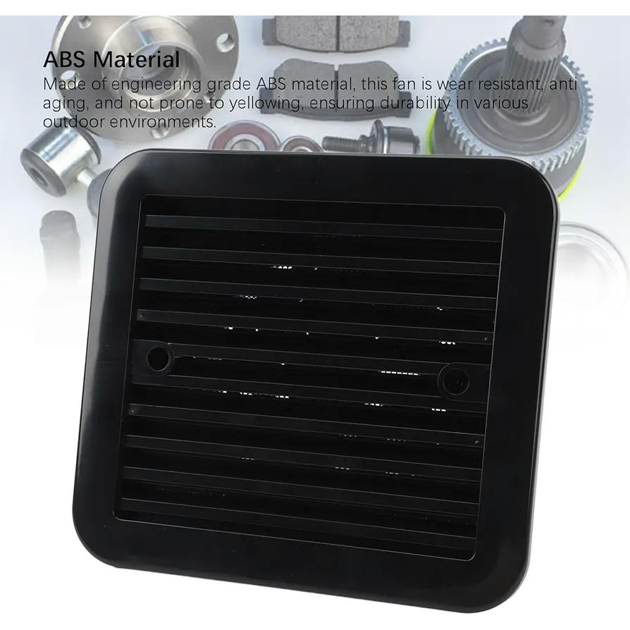 Ventilador de ventilación lateral para caravana, modelo 24V, extractor silencioso para vehículos recreativos, ideal para cocinas y baños, color negro
