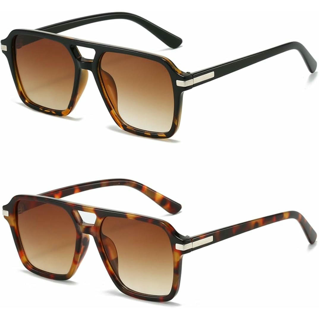 Gafas de Sol para Mujer, 2 Unidades, Diseño Retro y Moderno, Protección UV400, Ideal para Conducir y Playa