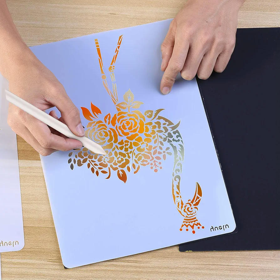 Set de 10 Plantillas de Calcado de Animales - Material PET Reutilizable, para Scrapbooking, DIY y Decoración de Paredes, Manualidades, Pintar y Dibujar, Dibujo de animales