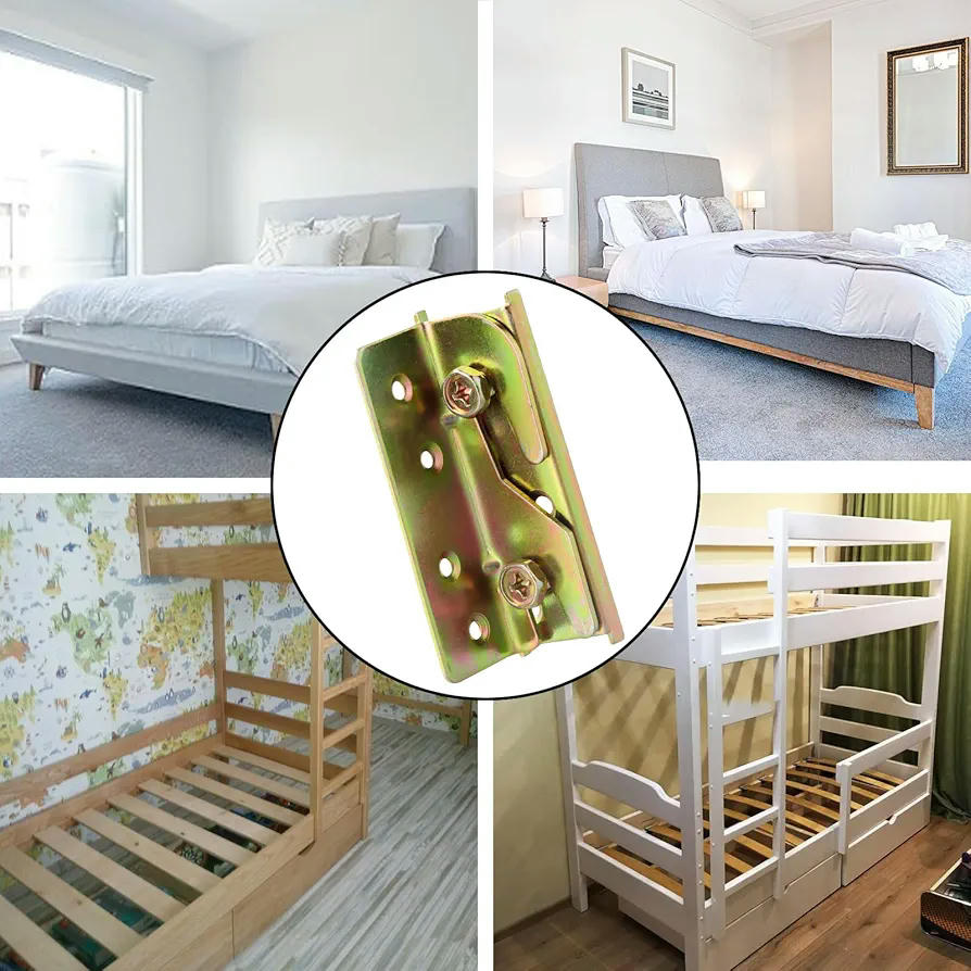 Juego de 4 Angulos Metalicos, Escuadras para Cargas Pesadas, Conectores en Ángulo para Muebles, Incluye Tornillos, Ideal para Construcción de Camas