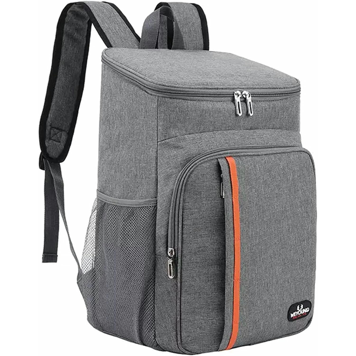 Cozlly Mochila Nevera Isotermica 18 litros, Mochila Termica Porta Alimentos Portatil, Bolsa Refrigeradora Grande Impermeable para Hombres y Mujeres, Picnic, Trabajo, Playa (Gris)