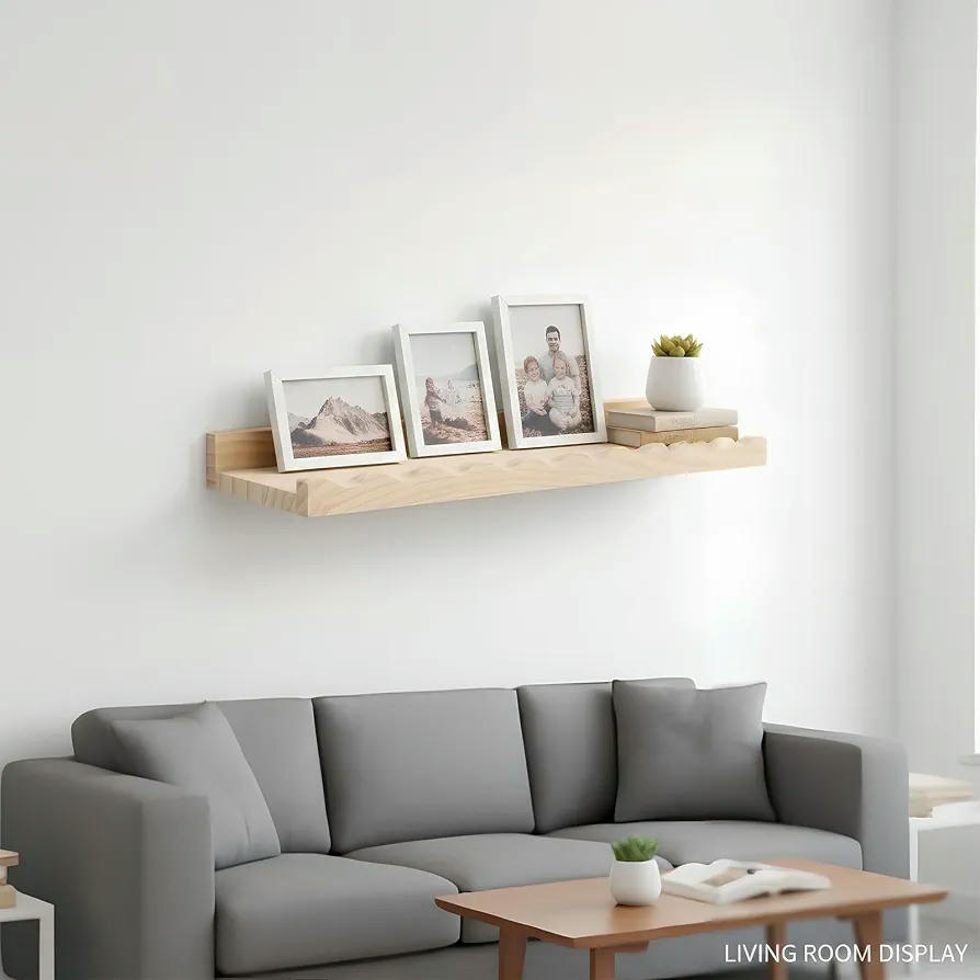Baldas Flotantes de Madera, 40x10.7cm, Estantes de Almacenamiento Decorativos para Salón, Cocina y Oficina (Marrón)