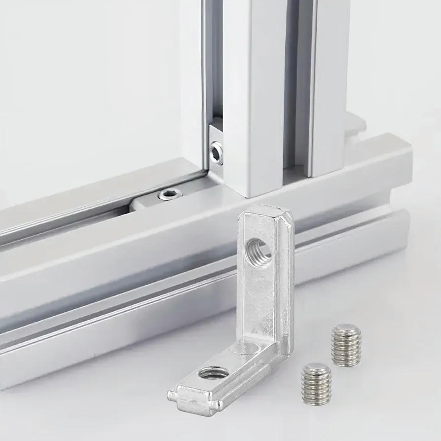 Soporte de Esquina 16PCS Ángulo Interior Ranura en T Aleación de Zinc para Muebles