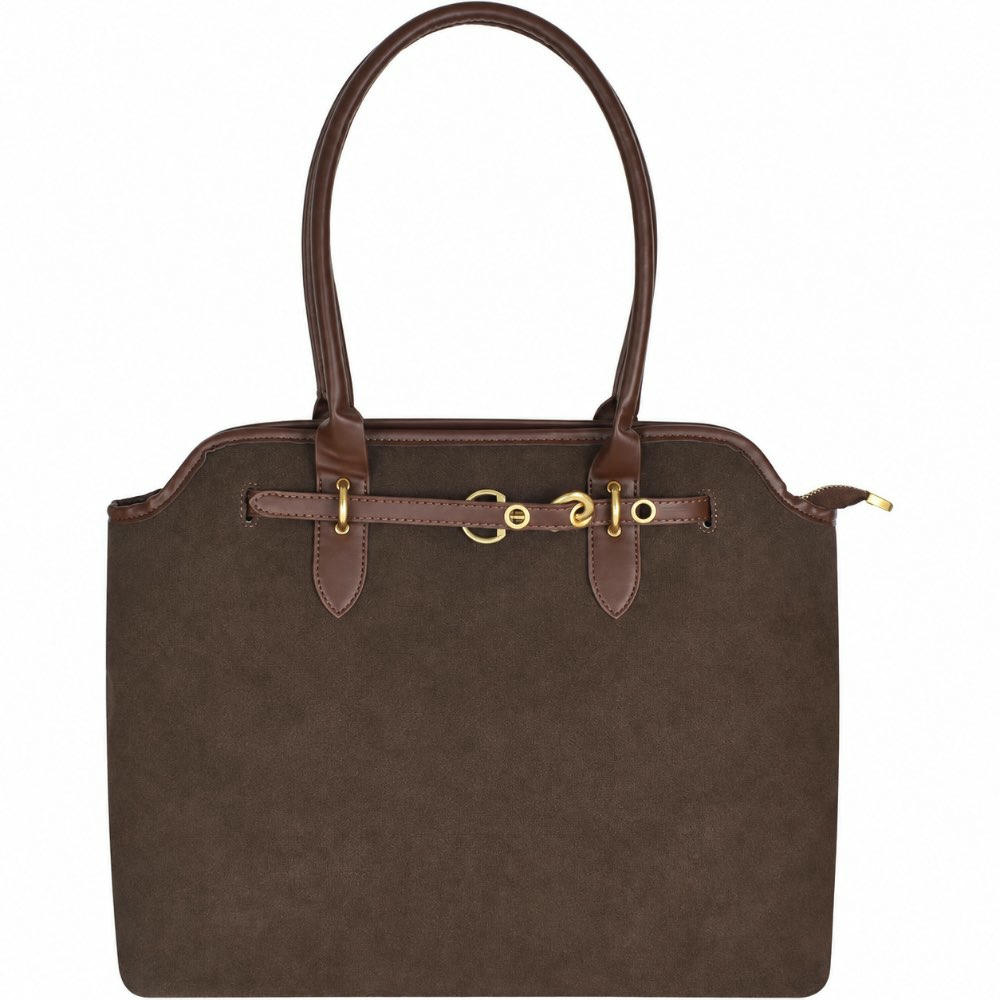 Bolso Tote Grande de Mujer Brawn, Cuero PU, Bolsa Bandolera Casual, Gran Capacidad con Cremallera, Ideal para Compras y Viajes de Trabajo, Escuela, 40 x 30 x 14 cm, color marrón