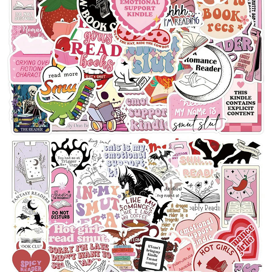 Set de 110 pegatinas decorativas impermeables, tamaño 5-6 cm, color rosa, ideales para portátil, diario, álbum de recortes, teléfono y más (multicolor)