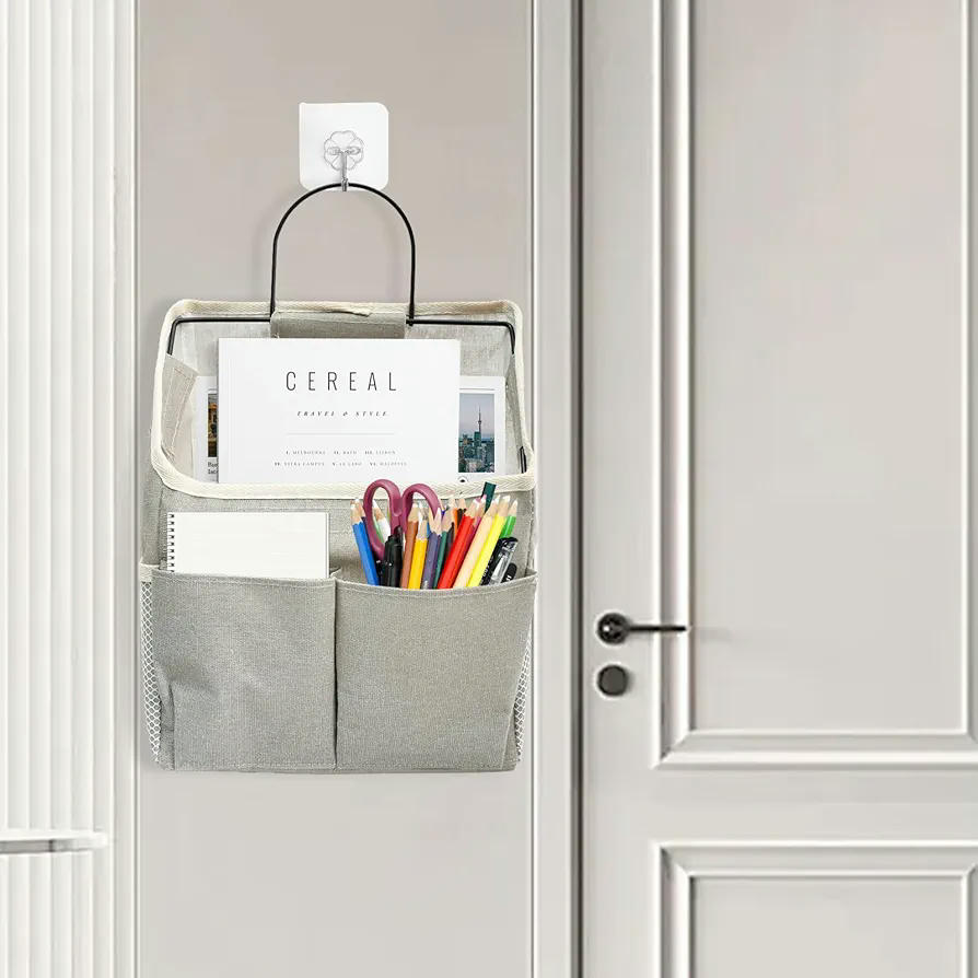 Organizador Colgante con Bolsillos, 34 x 27 x 5 cm, Ideales para Cocina y Dormitorio (Blanco)