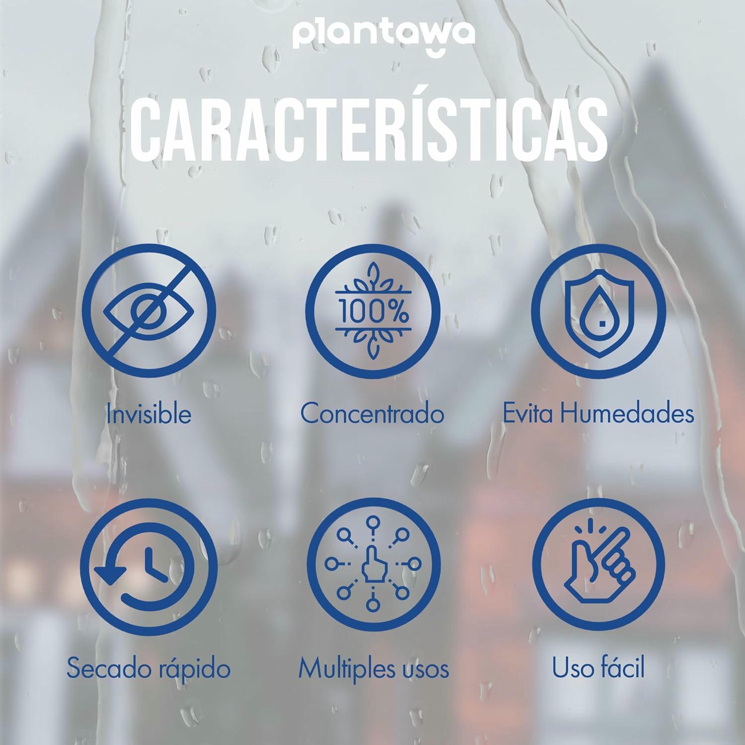 Plantawa Impermeabilizante Transparente. Hidrofugante Invisible, No Genera Película, Protección Total en Fachadas, Hormigón,Terrazas, Tejados. Repelente al Agua, waterproof (5 Litros).