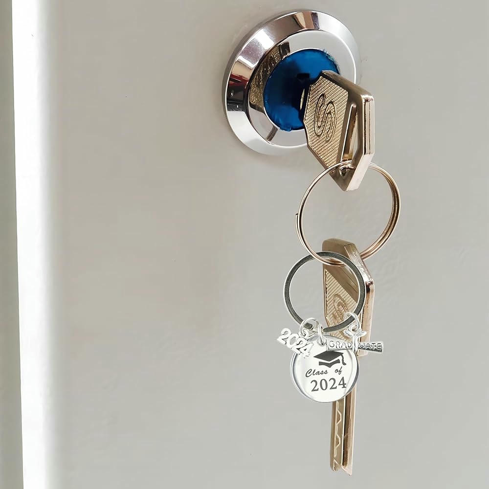 Clau de graduació d'acer inoxidable, record per graduats, regal per a amics i estudiants, classe de 2024, color platejat