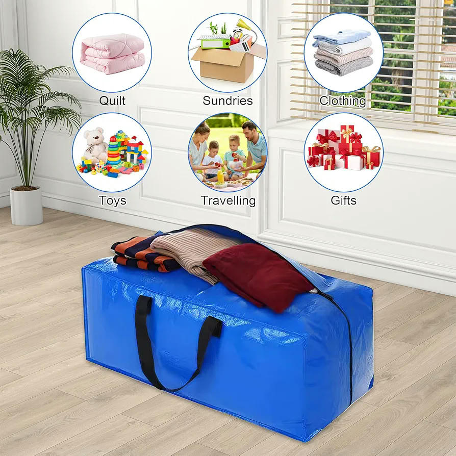 Paquete de 5 Bolsas Plegables de 100 Litros, Ideal para Almacenamiento de Ropa y Edredones, Versátil para Deporte, Mudanzas y Viajes