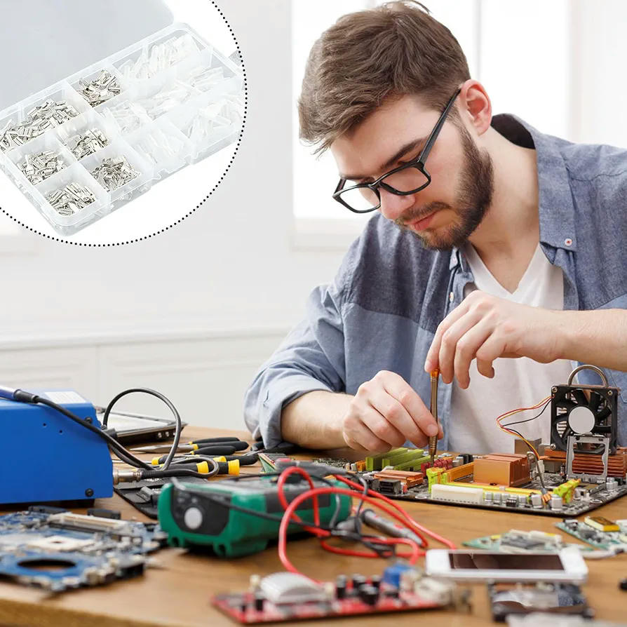 Conector de Cable Eléctrico: Terminales Eléctricos y Empalmes para Cables Eléctricos Macho y Hembra para Conexión Segura - Paquete de 210 Piezas