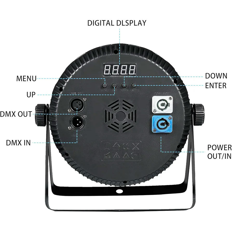 2 Proyectores Pares LED 80W RGBW 4-en-1 con Control DMX y Remoto para Iluminación Escénica