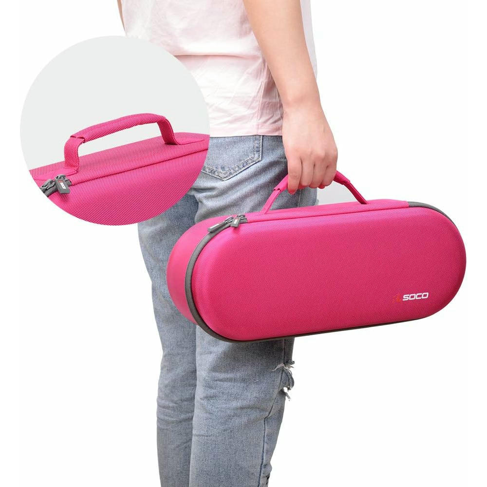 Estuche rígido para accesorios de secador de cabello Dyson, resistente y duradero, ideal para transporte y almacenamiento seguro (color rosa)