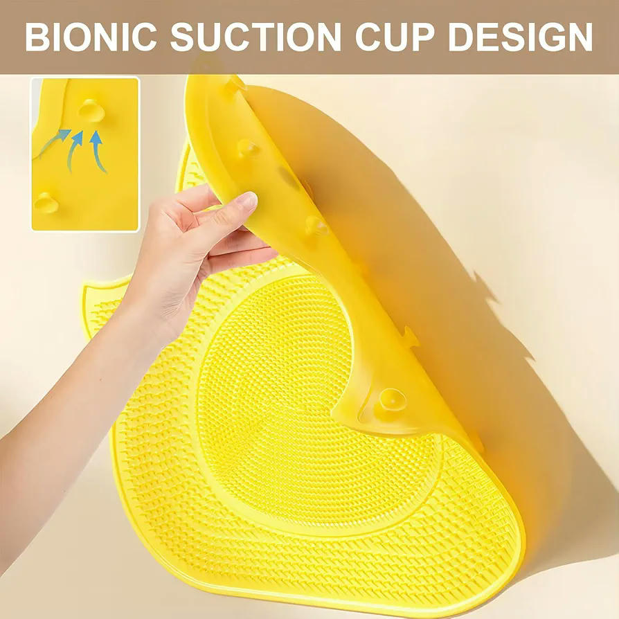 Alfombrilla de masaje para pies de silicona, cepillo antideslizante con ventosas para ducha, limpieza y exfoliación, modelo amarillo