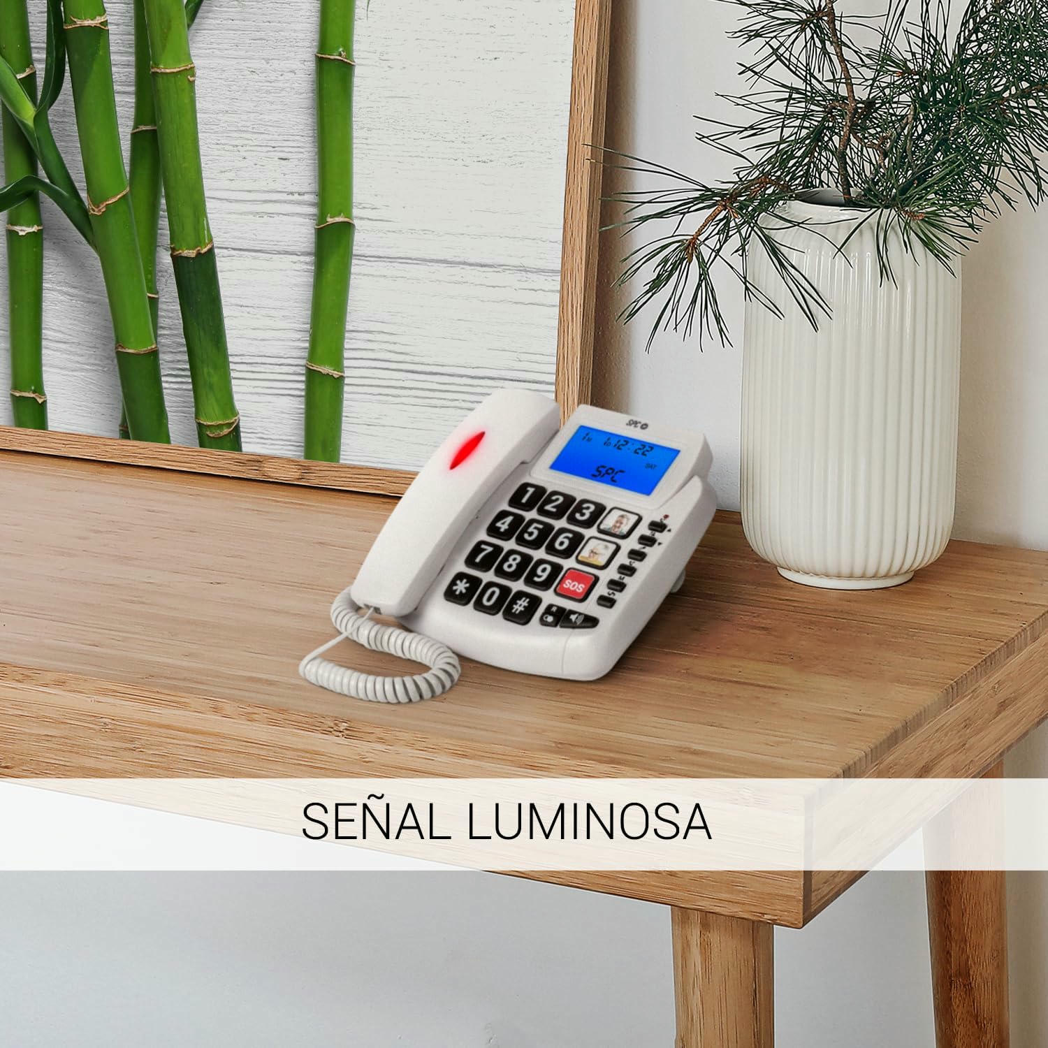 SPC Comfort Volume 2 - Teléfono Fijo | Teclas Grandes para Mayores | Amplificador de Volumen | 3 Memorias Directas | Identificador de Llamadas, Azul