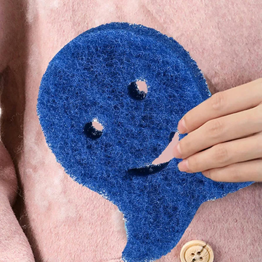 Atrapador de pelo para lavadora, extractor reutilizable, 11 x 11 cm, diseño pulpo fantasma (Azul)