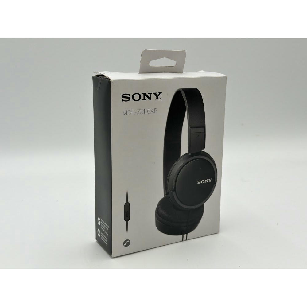Sony MDR-ZX110AP- Auriculares para Smartphone (Diadema, Mando de Control, Micrófono, 1000 Mw, Android y Iphone), Negro, 20 X 15 X 3,5 cm
