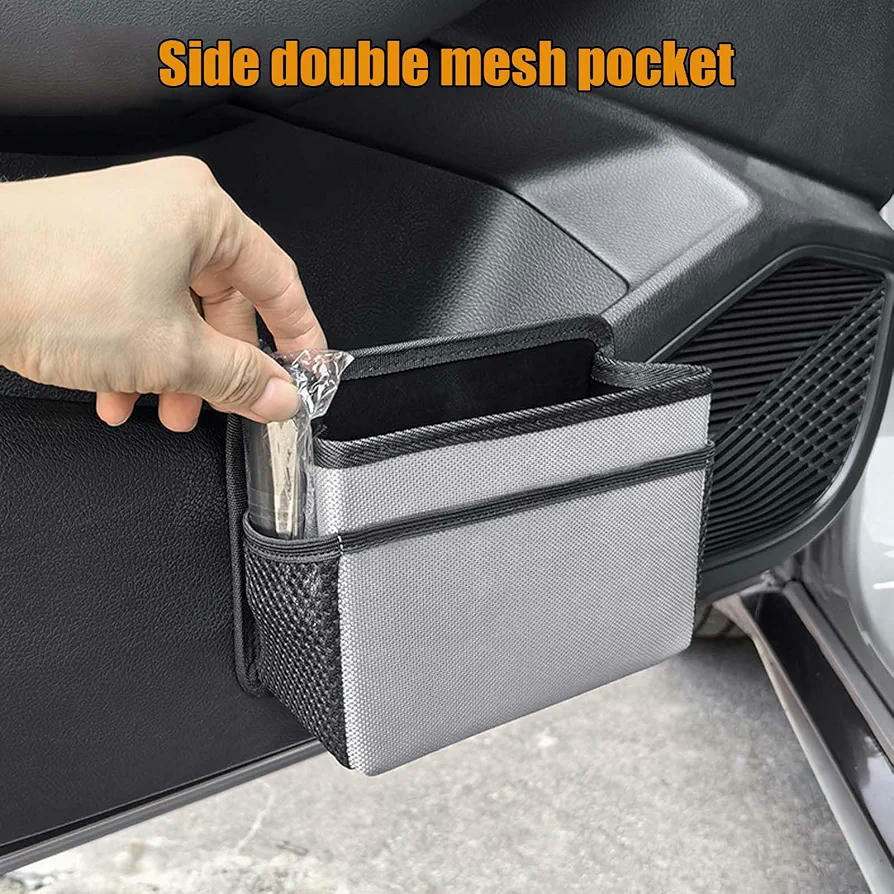 Cubo de Basura Plegable Portátil para Coche, Impermeable y a Prueba de Fugas, Incluye Bolsa de Basura - Color Verde Militar