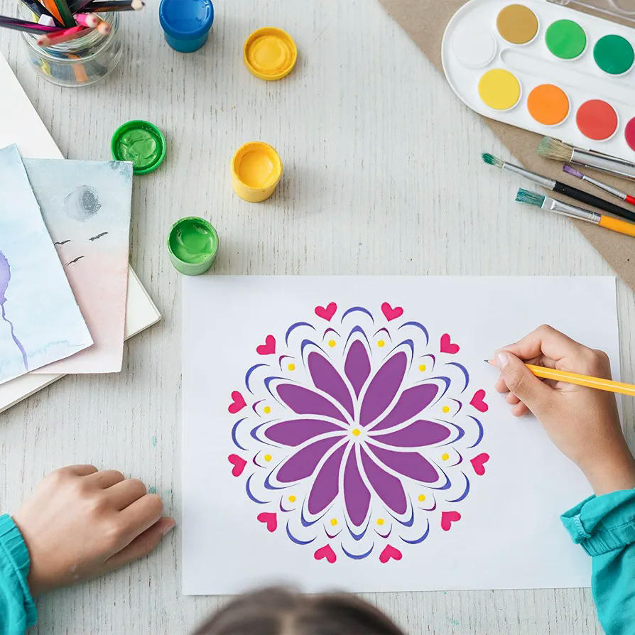 Juego de 20 Plantillas de Mandala Reutilizables para Pintura y Manualidades, 20x20cm