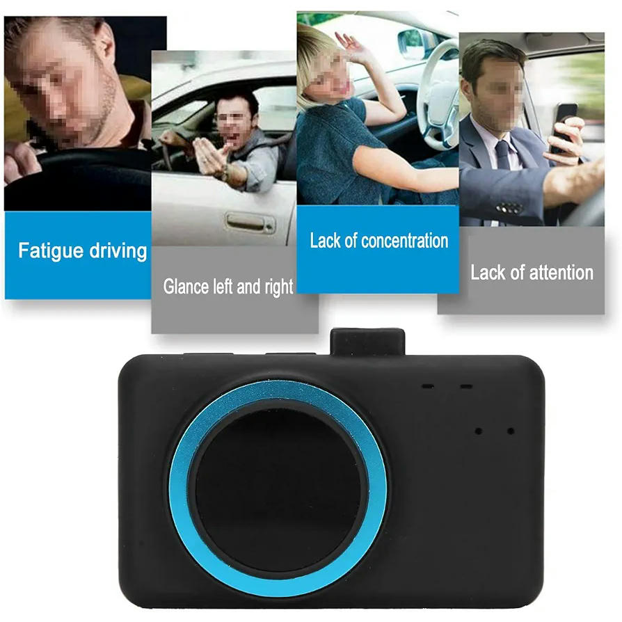 Dispositivo de Alarma de Advertencia de Fatiga, Monitor de Seguridad Vial, Reconocimiento Facial, Soporte de Ventosa Giratorio