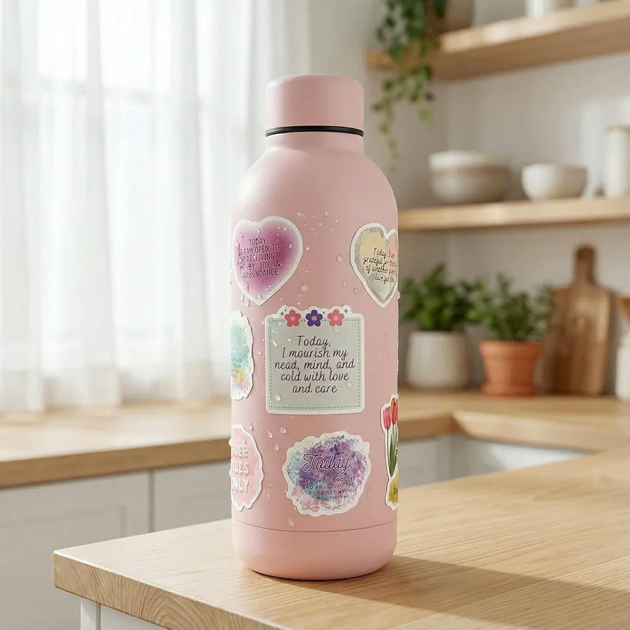 Juego de 100 pegatinas estéticas de vinilo resistentes al agua para decoración y personalización (Multicolor)