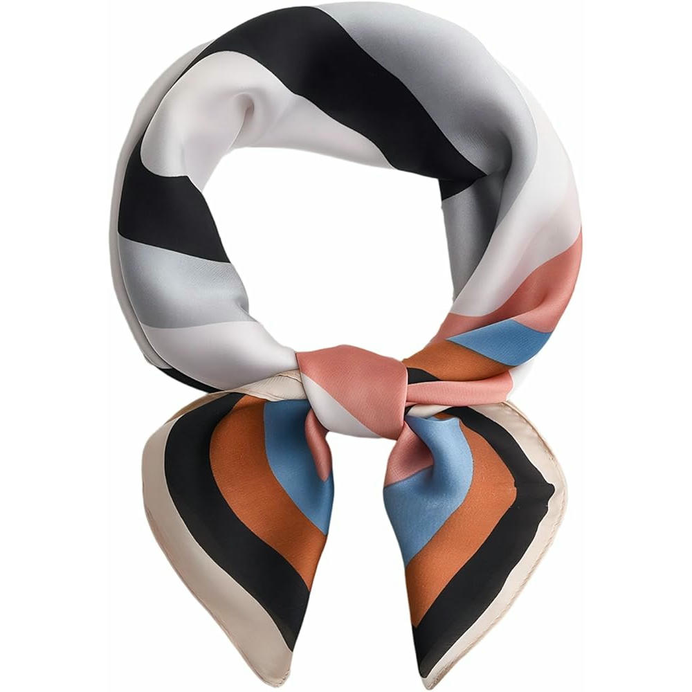 Pañuelo de Seda de Imitación 70x70 cm - Estampado Vintage para Mujer, Accesorio de Moda Versátil