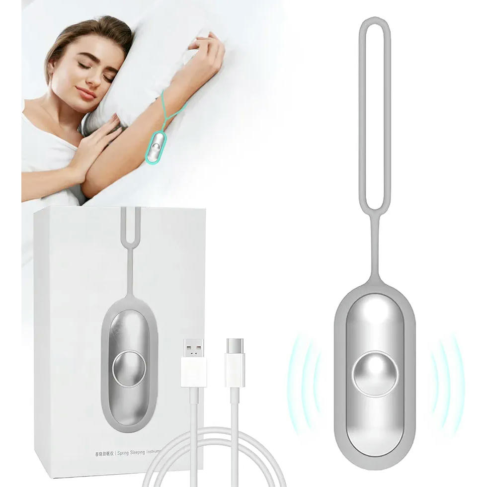 Dispositivo de relajación portátil, herramienta de manejo de ansiedad para adultos, diseño compacto en color gris