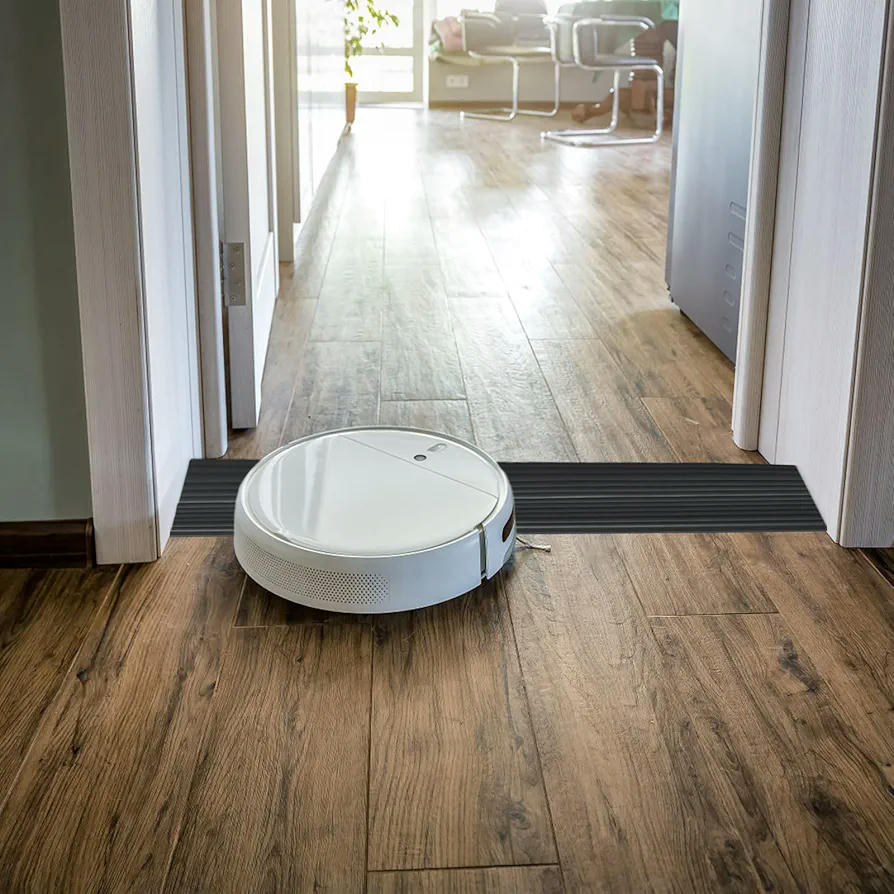 Rampa de umbral de puerta de goma antideslizante 90 x 2 x 6 cm, portátil y ligera, ideal para sillas de ruedas y accesibilidad