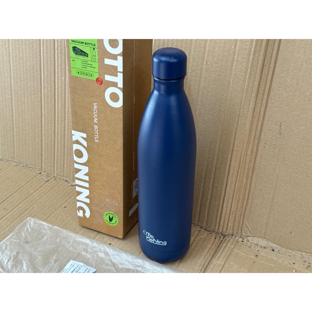 Botella de Agua Acero Inoxidable 1 Litro-Otto Koning-Botella Térmica con Doble Aislamiento al vacío para 12 Horas de Bebida Caliente y 24 Horas de Bebida Fría. Botella Termo a Prueba de Fugas sin BPA