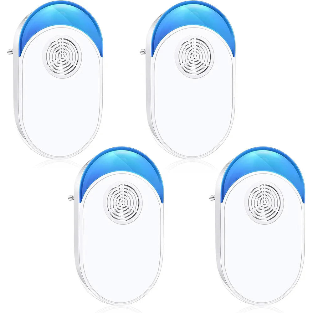 Repelente Ultrasónico de Plagas, 4 Piezas, Dispositivo Electrónico para Mosquitos, Ratones, Cucarachas, Arañas, Hormigas, Control Ecológico sin Químicos