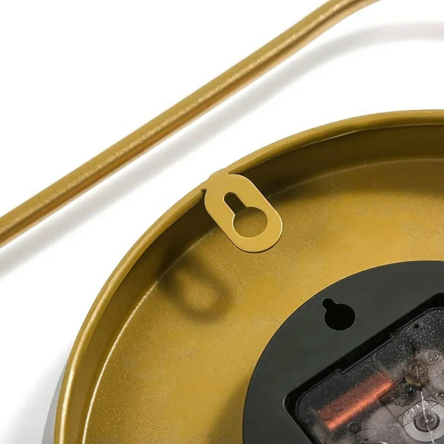 Reloj de Pared Moderno, Reloj Decorativo Silencioso de Metal para Sala de Estar, Dormitorio y Cocina, Reloj Colgante de 42 cm, Diseño Elegante y Funcional (Color Dorado)