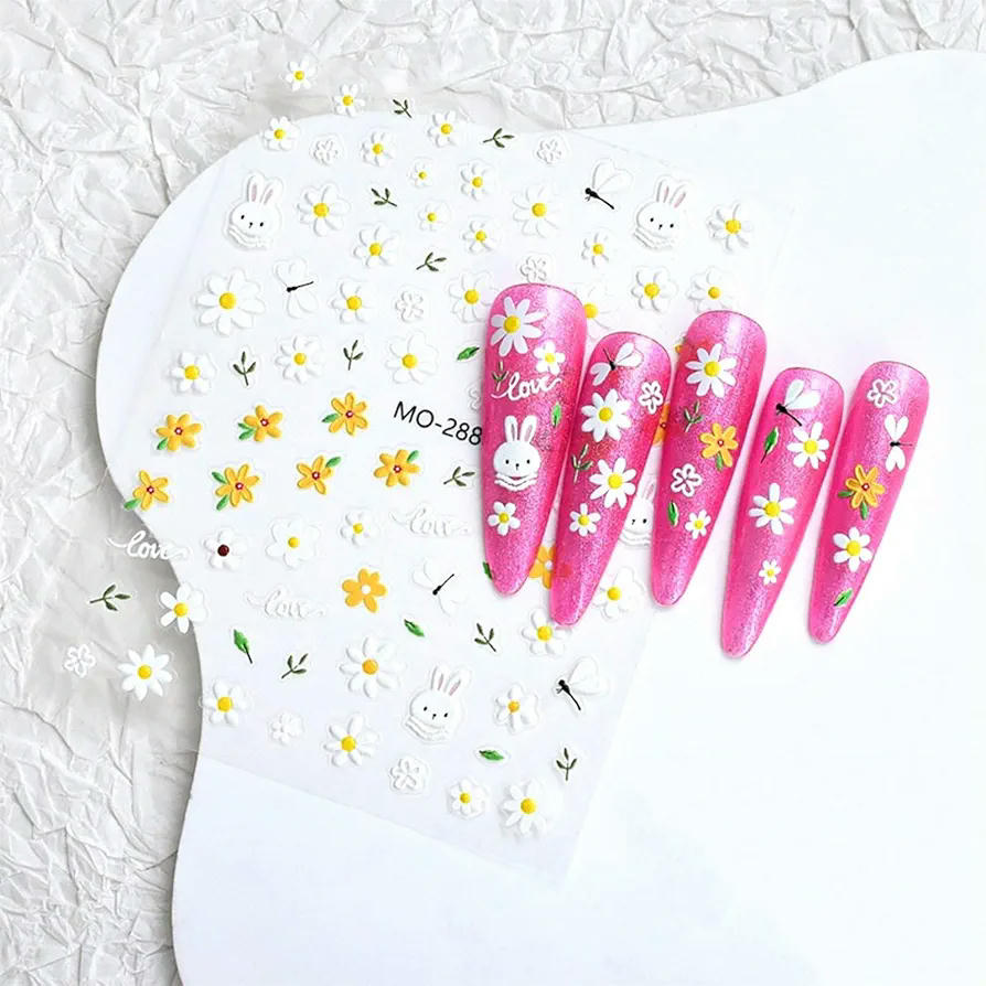 Pegatinas para Uñas 3D, Calcomanías Decorativas Autoadhesivas, Diseño Ideal para DIY, Accesorios de Manicura, Compatible con Uñas Naturales y Acrílicas