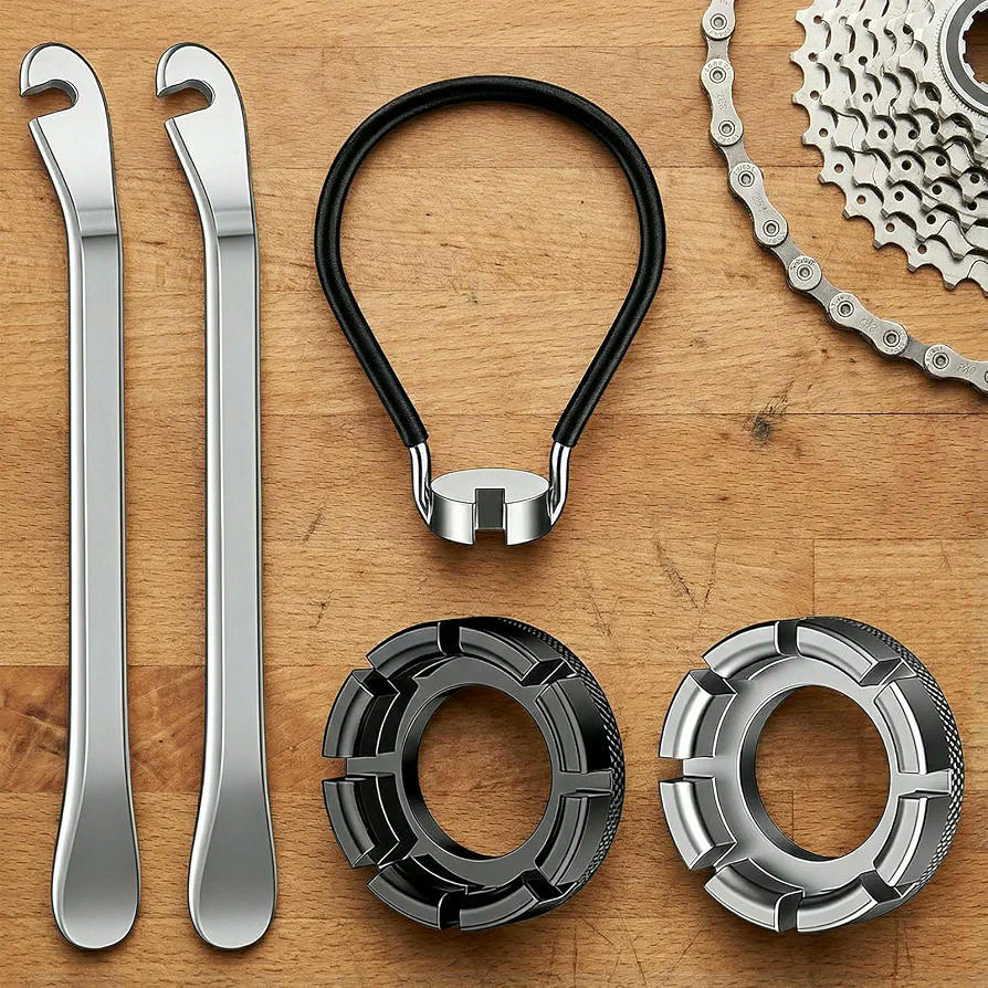 Kit de Herramientas para Radios de Bicicleta 5 Piezas con Llaves Universales y Palancas