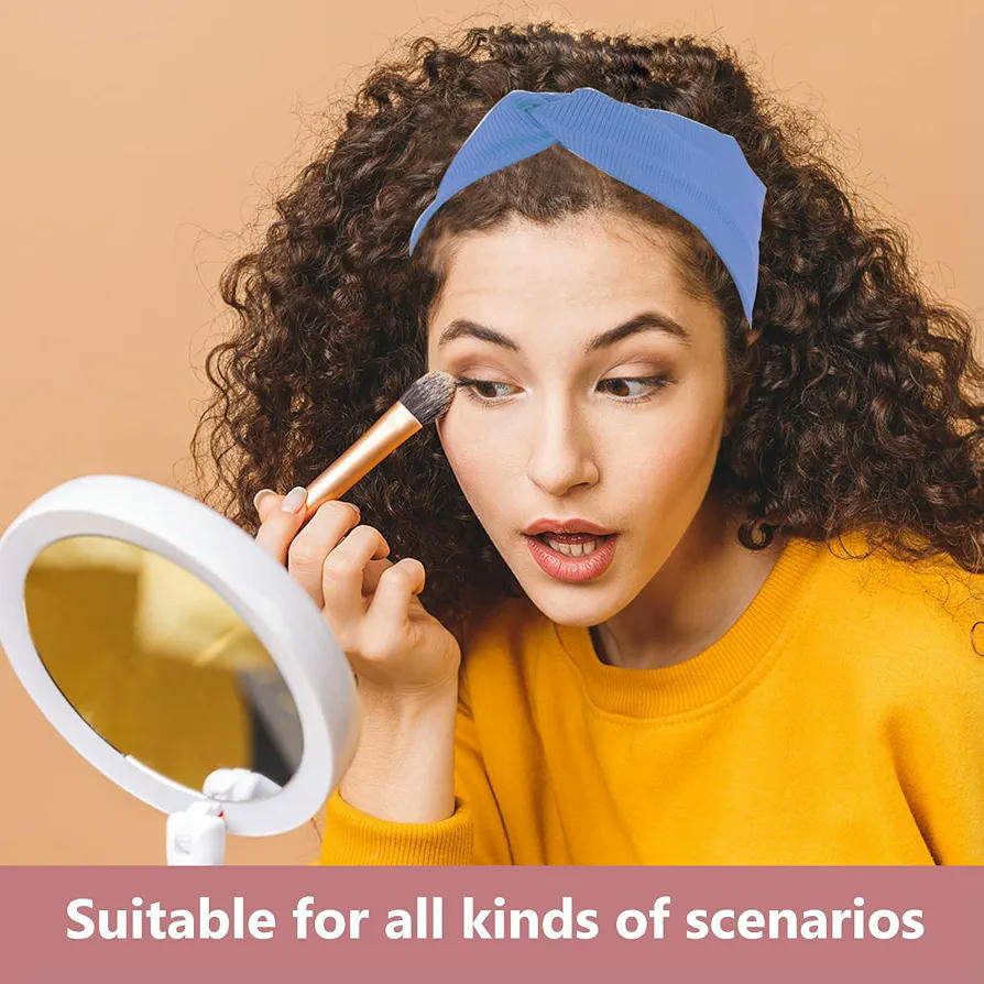 Turbante Elástico Paquete de 5 unidades, Diademas Anchas para Mujer, Cintas de Pelo Suaves para Yoga y Ejercicio, Colores Variados Blanco Roto, Azul Marino, Gris Claro, Gris Oscuro, Rosa (Multicolor)