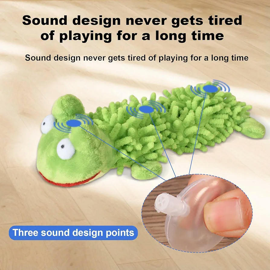 Juguete de Peluche para Perros Vera, Juguete Chirriante para Cachorros, Masticar y Jugar, Interactivo, Compatible con Todas las Razas, Color Verde