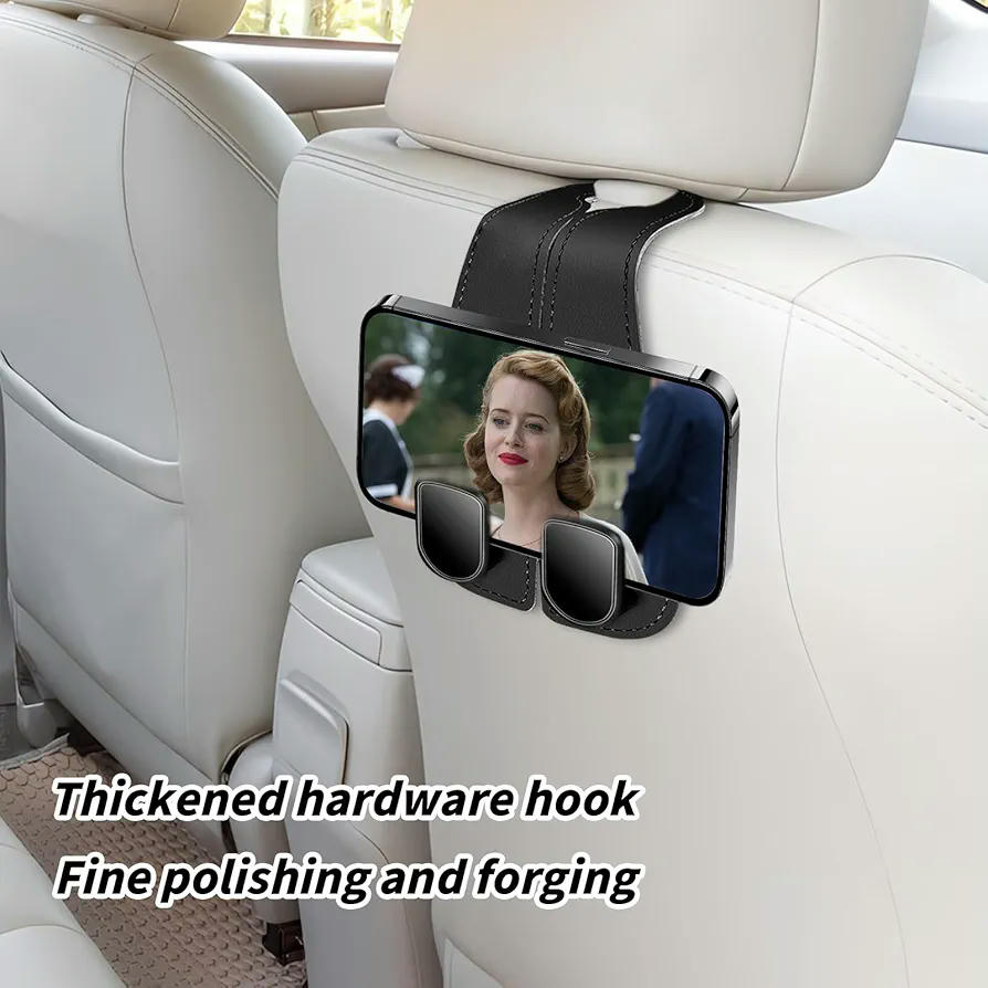 Ganchs per reposacaps de cotxe, 4 peces, accessoris d'alta qualitat per a emmagatzematge, compatibles amb bosses i jaquetes, color negre