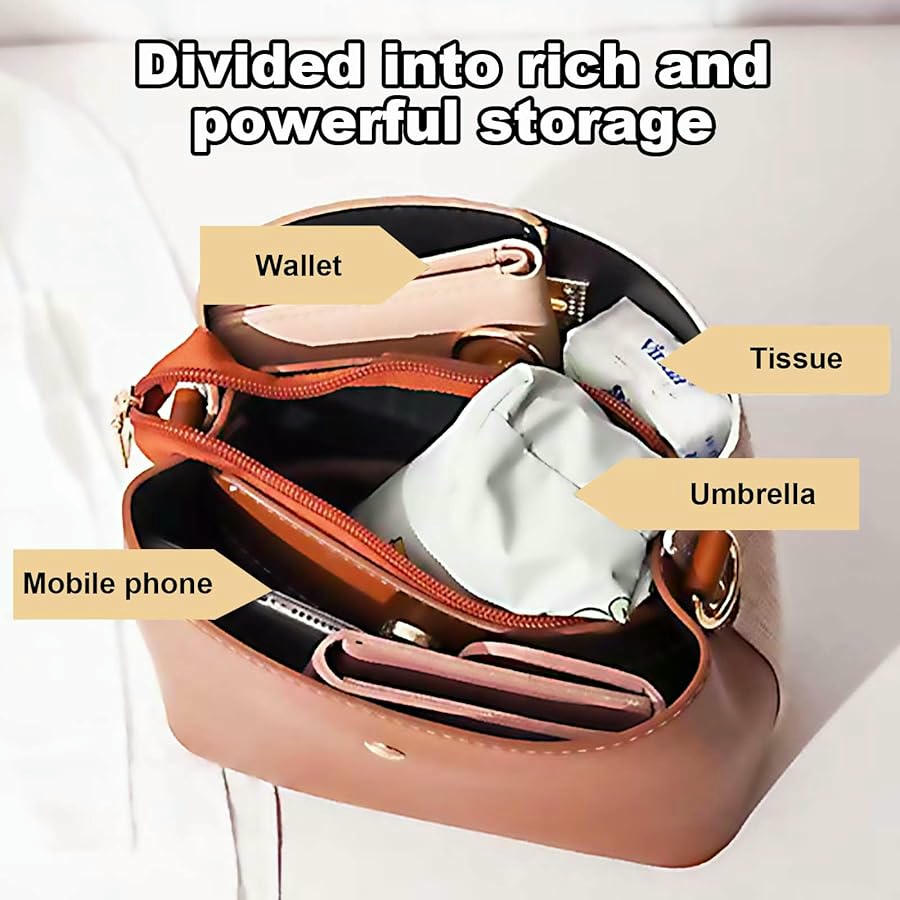 Bolso de hombro pequeño para mujer con correa ajustable y diseño elegante (marrón, beige)