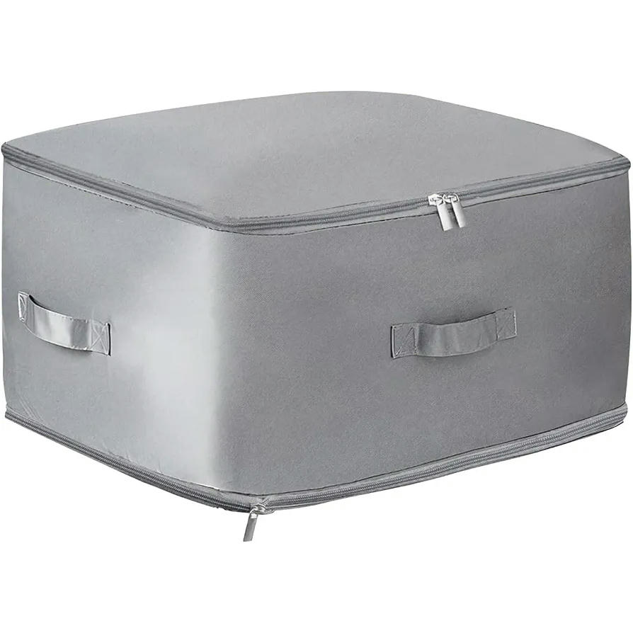 Bolsa de Almacenamiento de Ropa de Compresión XL con Cremallera y Asas Reforzadas, 52 x 42 x 60 cm (Gris)