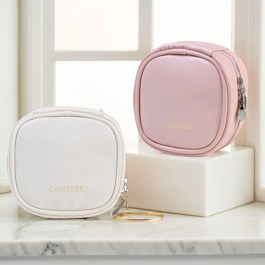Organizador de Joyas PU Mini, Resistente a Arañazos para Anillos, Pendientes, Collares y Pulseras - Blanco