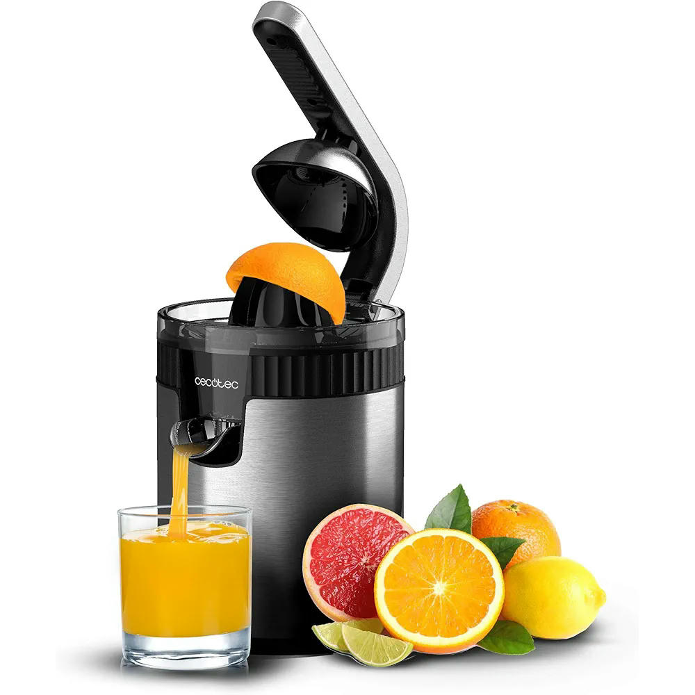 Cecotec Exprimidor Eléctrico de Brazo para Naranjas y Cítricos Xqueeze RetroJuice 600, 600W, Estilo Retro, Filtro de Acero Inoxidable, Fácil Limpieza