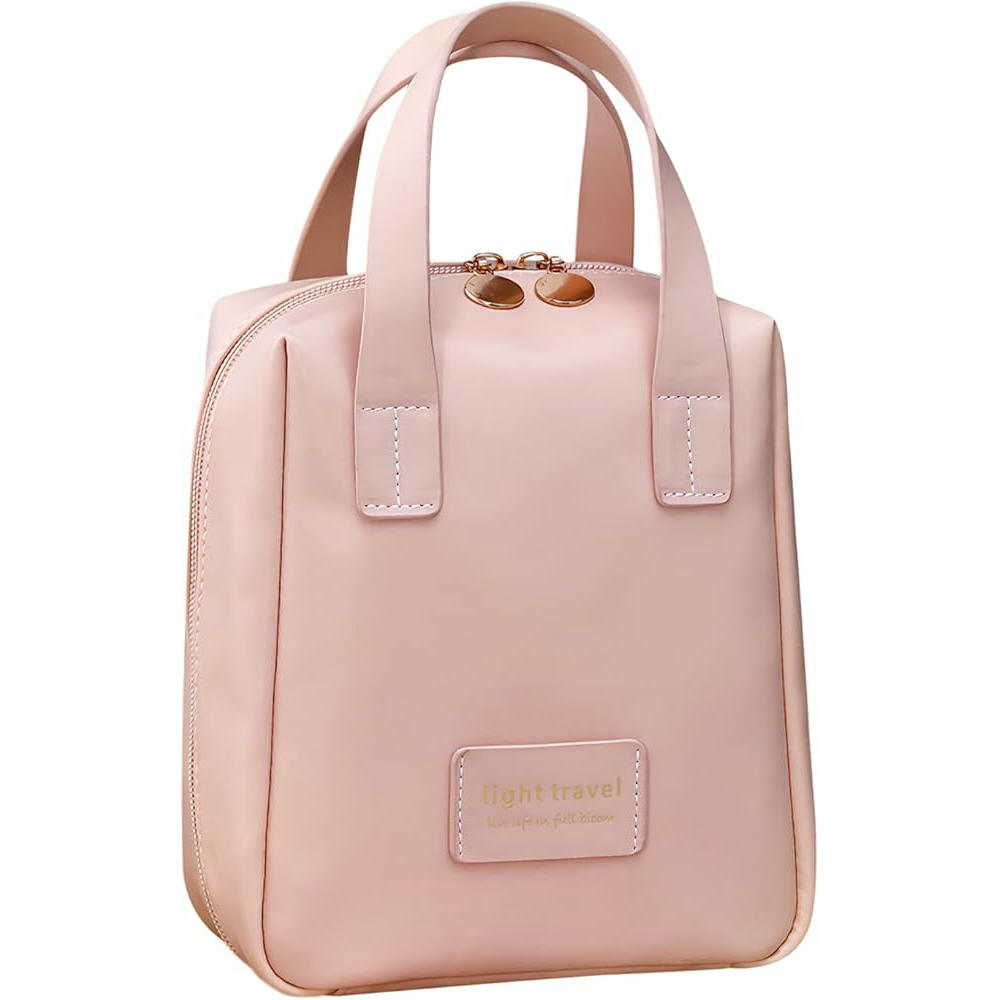 Neceser de Viaje Impermeable para Mujer con Compartimentos y Asa Ancha (Rosado)