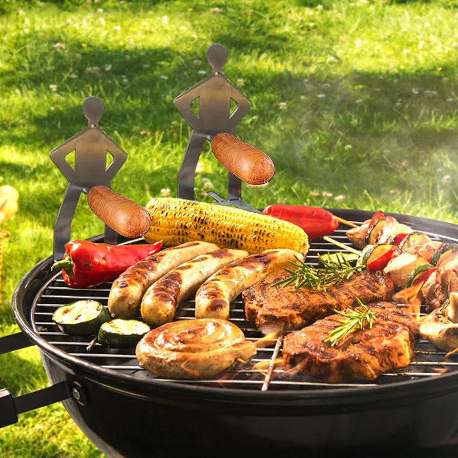 Soporte Portátil para Salchichas, Hot Dog Gracioso, Parrilla de Acero Inoxidable, Herramientas de Barbacoa y Cocina, Ideal para Cocinar Frutas y Pasteles