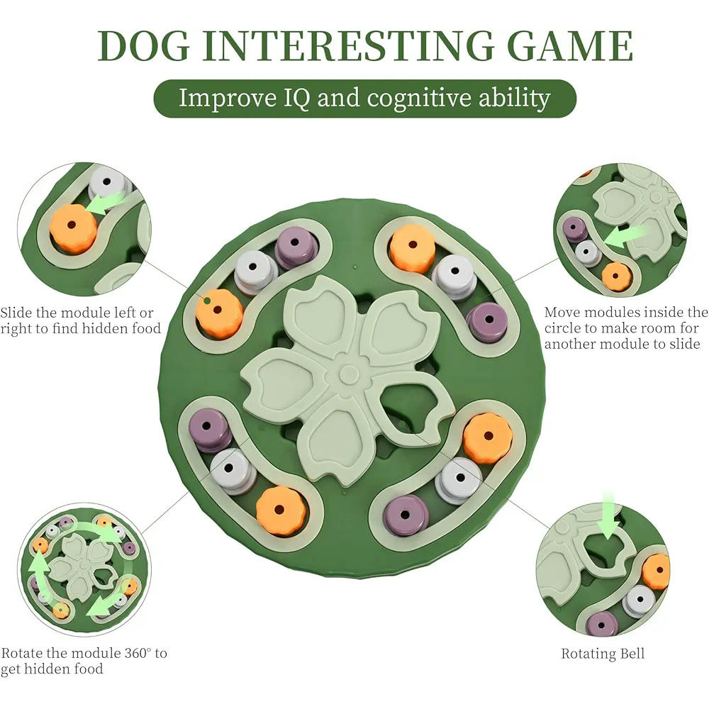Juguete interactivo para perros, estimulación mental, alimentación lenta, prevención de obesidad, diseño seguro, base antideslizante, multi-niveles