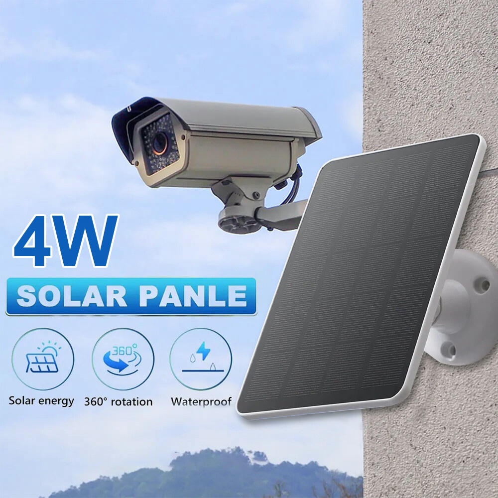 Panel solar de 5 W para cámaras Ring con cables Micro USB y USB-C